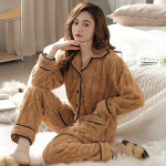 Magamisriided Naiste talvekorall-sametist paksendatud pl&uuml;&uuml;sist naiste s&uuml;gis- ja talveflanellist soojad naiste talvised &uuml;lisuured koduriided 3XL