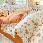 Retro pastoraalne A-t&uuml;&uuml;pi žakaarmadrats Xiaozhu puuvillane voodi puuvillane neljaosaline voodilina kolmeosaline tekikate 1.2m bed sheet 3pcs