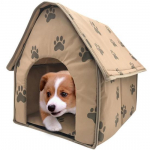 Kokkupandav koeramaja v&auml;ikese jalaj&auml;ljega lemmiklooma voodi Telk Kassi kennel siseruumides kaasaskantav reisimine 47x49x49cm