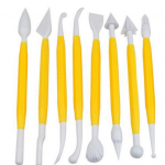 8 tk. Kerge Flower Fondant pliiats &scaron;okolaadivormi jaoks, &uuml;hev&auml;rviline DIY mustriga Fondant Cutter Pliiats Lihtne kahepealine toidukvaliteet kollane