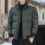Meeste puuvillase polsterdatud jope Winter Trend Tiger Head logoga l&uuml;hike polsterdatud meeste jope Paks vabaaja polsterdatud jope Meeste Parkas M-5XL M armee roheline v&auml;rv