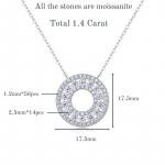 D v&auml;rvi 1,4CT topeltringiga moissanite kaelakee ripats naistele GRA sertifikaadiga S925 h&otilde;bedane kaelakett luksuslik ehe kingitus valge