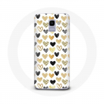 &Uuml;mbris Samsung Galaxy J6 2018 abstraktse tekstuuriga taustaga s&uuml;dametele, must kollane ja hall