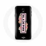 Coque pour Samsung Galaxy J5 2017 Blackpink Groupe de K-pop Logo Noir Rose Fond Noir