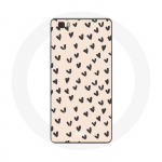 Huawei P8 Lite abstraktse tekstuuriga taustaga mustade s&uuml;damete &uuml;mbris