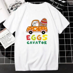 Lihav&otilde;ttep&uuml;hade T-s&auml;rk Kawaii Bunny Print L&uuml;hikeste varrukatega Topid Mood vabaaja naiste T-s&auml;rk Easter Basekt Eggs Tees Oversized T-s&auml;rk Ropa Mujer 4XL