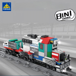 KAZI 98262 City Train 8 In 1 Train Kiirrong Poisi ehitusklotsid m&auml;nguasja kingitus 406 tk