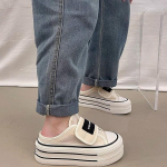 Kevadised uued paksu p&otilde;hjaga takjakingad, laisad poolsussid, l&otilde;uendist kingad Naiste suvised mitmek&uuml;lgsed valged kingad 35 must