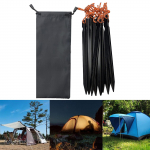 Tent Stakes s Inflexible Durable Pegs Nails for Outdoor Gardening Trip Awning 10 Pieces Black