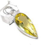 Natural Lemon Topaz Gemstone Handmade 925 Sterling Silver Pendant 1.85 r0i16