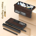 Magnetiline topeltliigendiga nahast kronsteini &uuml;mbris Samsung Galaxy Z Fold 5 4 3 kate kilepliiatsipesaga koos S pliiatsiga Z Fold5 Fold4 jaoks For Galaxy Z Fold 5 kohv