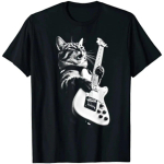 Suvine Unisex rock kass m&auml;ngimas kitarri naljakas kitarrikass T-s&auml;rk Hiphop &uuml;lem&otilde;&otilde;duline T-s&auml;rk vabaaja puuvillane igap&auml;evane t&auml;navastiilis T-s&auml;rk 4XL