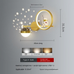 Lastetoa seinalamp Creative Astronaut Cartoon Astronaut Starry Sky Magamistoa voodivalgusti kuld