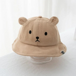 Armas Bear Bear Bear Bucket M&uuml;ts k&otilde;rvadega Poiss T&uuml;druk Puuvillane Laste P&auml;ikesem&uuml;ts &Otilde;ues Suvine Laps Panama M&uuml;ts Kawaii fotograafia Rekvisiidid M&uuml;ts valge