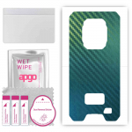 apgo kaitsev nahakleebis seljale, mis &uuml;hildub Ulefone Armor 9-ga, &uuml;mbriskile, foolium, vin&uuml;&uuml;l &ndash; mustriga s&uuml;sinik-kameeleon CAKA1