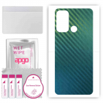 apgo Protective Skin Sticker for the back compatible with Motorola Moto G60, Wrap Film, Foil, Vinyl - Pattern Carbon Chameleon CAKA1