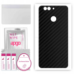 apgo Protective Skin Sticker for the back compatible with Huawei nova 2 plus, Wrap Film, Foil, Vinyl - Pattern Carbon Black