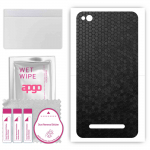 apgo Protective Skin Sticker for the back compatible with Xiaomi Redmi 4A, Wrap Film, Foil, Vinyl - Pattern Black Honeycomb