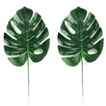 2 tk kunstlik troopiline monstera lehed pulmapeo kodune lauakaunistus M