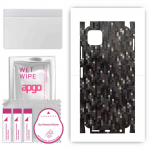 apgo Protective Skin Sticker for the back+sides compatible with Samsung Galaxy F42 5G, Full Wrap Film, Foil, Vinyl - Pattern Carbon Black Pixel