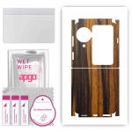 apgo Protective Skin Sticker for the back+sides compatible with Oppo Find N3 Flip, Full Wrap Film, Foil, Vinyl - Pattern Tigerwood