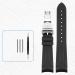 Kvaliteetne kummist kellarihm tudor Black Bay GMT kellarihma jaoks Kaardus ots Kokkupandav pannal Must Sinine Punane 22mm Randmerihm 22mm gray