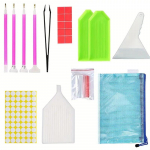 5D teemantv&auml;rvimist&ouml;&ouml;riistade tarvikute komplekt puuripliiatsi savialus Teemanttikandid Teemant-mosaiigist liimipliiatsi pintsettide komplekt J-24