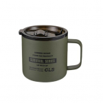 350 ml matkakruus kaanega Toiduklassi BPA-vaba &uuml;likerge roostevabast terasest veetass v&auml;lireisidele m&otilde;eldud k&ouml;&ouml;gin&otilde;ud khaki