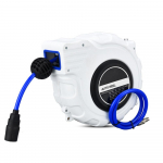 Retractable Hose Reel 82ft Wall Mounted Hose Reel with 180 Degrees Swivel Bracket Automatic Rewind 10m valge