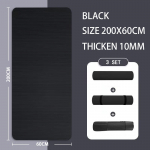 Pikem paks libisemiskindel meeste treeningmatt Suure tihedusega treeningjoogamatid j&otilde;usaali koduseks treeninguks v&otilde;imlemiseks 200x60x1cm Black