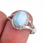 Natural Republic Larimar Gemstone 925 Tahke Sterling H&otilde;be Kingitus S&otilde;rmus S.9 V9t58