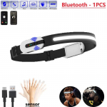 Uus Bluetoothi ​​multifunktsionaalne induktsioon COB esituli v&auml;lis&otilde;iduvalgusti USB laadimine &ouml;&ouml;s&otilde;iduvalgus Tugev esilamp White-1PCS