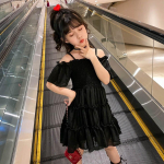 T&uuml;drukute kleidid &uuml;hev&auml;rvilised t&uuml;drukute laste suvekleit vabaaja stiilis laste peokleidid soliidsed riided t&uuml;druk 110 must