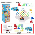 Virnastatud ehitusklotside tasakaaluklotside m&auml;ng STEM m&auml;nguasjad lastele ja peredele, tasakaaluplokkidega lauam&auml;ng virnastatud l&otilde;busad m&auml;nguasjad