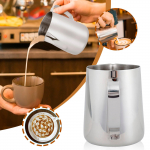 Piimakann 350 ml / 12 Fl, roostevabast terasest piimakann, piimavahustamiskann Cappuccino kohvi valmistamiseks h&otilde;be