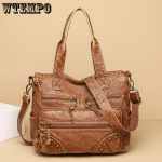 WTEMPO Retro pestud nahast k&auml;ekott, mood, suure mahutavusega mitme taskuga naistekott 30* 12 * 25cm