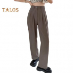 Naiste &uuml;likonnap&uuml;ksid nupp T&otilde;mblukk K&otilde;rge v&ouml;&ouml;kohaga pikad p&uuml;ksid &uuml;hev&auml;rvilised sirged laia jalaga kontorip&uuml;ksid naiste p&uuml;ksid S valge