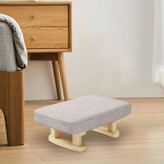 Mugav puidust jalatugi Stiilne v&auml;ike Ottoman koos padjaga plain colour