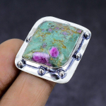 Ruby Fuchsite Gemstone 925 Sterling Silver gift Jewelry Ring Size 8.5 B7b69