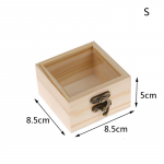 Puidust hoiukast Tavalisest puidust kaanega Multifunktsionaalsed ruudukujulised hingedega k&auml;sit&ouml;&ouml;kastid 8.5*8.5*5cm