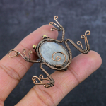 Natural Moonstone Gemstone Handmade Copper Wire Wrap Jewelry Pendant 2.36 o1y11