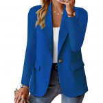 Naiste bleiser Slim Fit, pikkade varrukatega reisikost&uuml;&uuml;mi mantel &Uuml;hev&auml;rviline &uuml;he nupuga bleiser kontoris igap&auml;evaseks kandmiseks &otilde;htuseks peoks L khaki