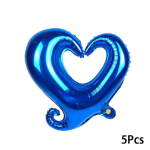 5 tk pulmakaunistusega s&uuml;damekujulised alumiiniumfooliumist &otilde;hupallid t&auml;ispuhutavad fooliumist &otilde;hupallid peotarbed 5pcs h&otilde;be