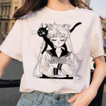 Sailor Moon 90s Naljakas T-s&auml;rk Harajuku Riided T-s&auml;rk Esteetiline Cat Anime Unisex Armas FeUnisex T L