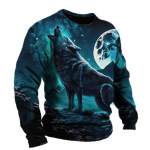 Lion Animal Pullovers Meeste kevad-s&uuml;gis &uuml;mmarguse kaelusega pikkade varrukatega meeste spordir&otilde;ivad plusssuuruses Vintage 3D printiga kapuuts S