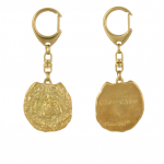 Chow Chow - Gilded key ring with dog in gift box, handbag decoration, luxury accessory by Art-Dog brand