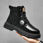 Meeste kingad, k&otilde;rged t&ouml;&ouml;saapad, Briti stiilis l&uuml;hikesed saapad, polsterdatud soojad saapad 39 must