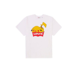 Levis X Pok&eacute;moni koost&ouml;&ouml; Pikachu tr&uuml;kiga &uuml;mmarguse kaelusega l&uuml;hikeste varrukatega T-s&auml;rk Unisex Topid Valge 59194-0002 L