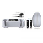 Kiirlaadimispesa Oculus Quest 2 kontrollerite jaoks, VR-tarvikute laadimisjaam 2 laetava akukomplektiga, C-t&uuml;&uuml;pi laadimiskaabliga 21.1*7.9*5.08cm valge