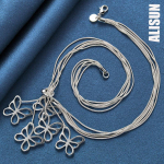 925 Sterling h&otilde;bedane maokett liblikas kaelakee Moodsad pulmaehted 45cm 2.10*1.80cm